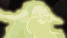 a cartoon of a woman glowing in the dark with her eyes closed .