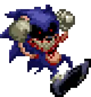 a pixel art of a sonic the hedgehog holding a ball