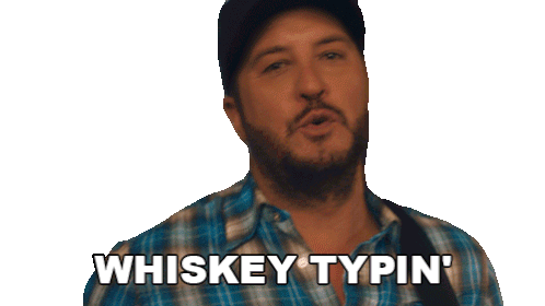 Whiskey Typin' Up One-liners Luke Bryan Sticker - Whiskey Typin' Up One-liners Luke Bryan But I Got A Beer In My Hand Song Stickers