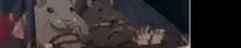 a close up of a person 's face with a blurred background