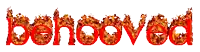 the word behaved is surrounded by flames and leaves