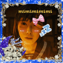 a picture of a girl with the name mimimimimi on the top