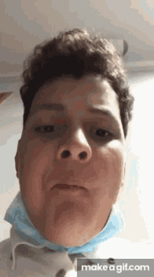 a close up of a person 's face with make a gif.com at the bottom