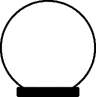 a black and white circle on a white background .