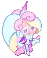 a cartoon drawing of a girl with a unicorn horn and wings