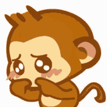 Monkey Cute GIF - Monkey Cute Blush GIFs