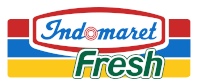 a logo for indomaret fresh with a blue yellow and red background