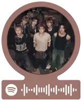 a picture of a group of young men with a spotify code below them