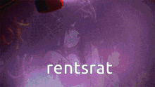 a purple background with the word rentsrat in white