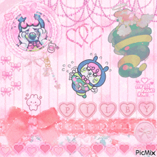a pink background with hearts and a picture of a caterpillar that says ' must have love '