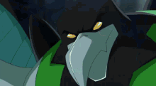 a close up of a cartoon character 's face with a large beak
