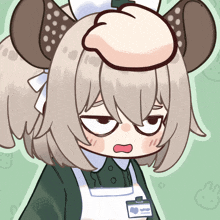 a cartoon drawing of a girl wearing a name tag that says ' amanda ' on it