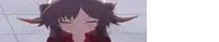 a girl with horns on her head is making a face .