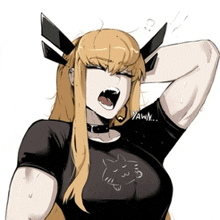 a drawing of a girl with a cat on her shirt
