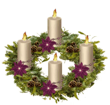 merry christmas wreath holiday candles pinecones
