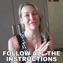 Follow All The Instructions Tracy Kiss GIF - Follow All The Instructions Tracy Kiss Follow All The Rules GIFs