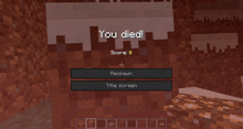 You Died Minecraft GIF