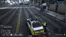 a screenshot of a video game shows a police car that says ' way patrol ' on it