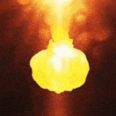 a close up of a yellow object with a red background