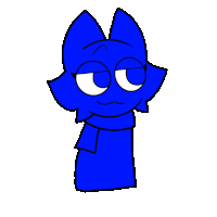 a blue cat with a scarf around its neck