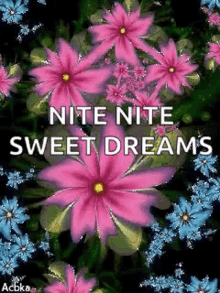 pink flowers animation nite nite sweet dreams