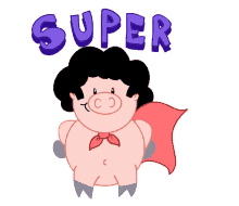 afro pig pig piggy super hero