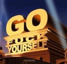 a fox logo that says `` go fuck yourself '' is on a building .