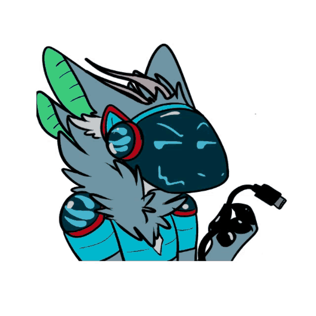 Protogen - Insert Batteries Here - Blue/Purple | Sticker