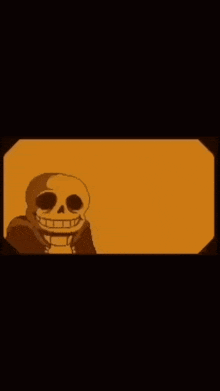 a cartoon drawing of a skeleton with a lightning bolt behind it