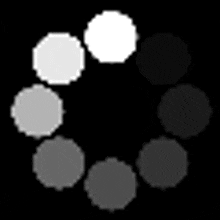 a black and white image of a loading circle .