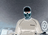 a man wearing sunglasses and a white shirt with the word baleap on it