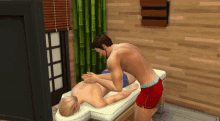 Avengers Sims Massaged By Tony Stark GIF - Avengers Sims Massaged By Tony Stark Steve Rogers GIFs