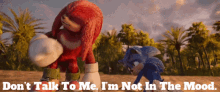 Sonic Movie2 Knuckles GIF - Sonic Movie2 Knuckles Dont Talk To Me Im Not In The Mood GIFs