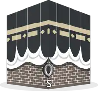 a cartoon drawing of a building with the letter s on the side