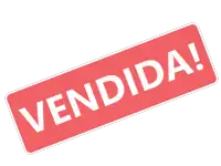 a red and white sticker that says vendida on it