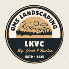 the logo for gms landscaping lkvc by josh & burton