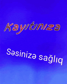 a blue background with kaytiniza written in red