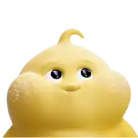 a yellow cartoon character with tears coming out of his eyes