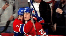 Montreal Canadiens Juraj Slafkovsky GIF - Montreal Canadiens Juraj Slafkovsky Scare Off GIFs