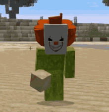 clown creepy smiling walking minecraft