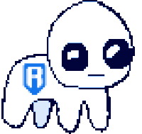 a pixel art drawing of a ghost with the number 88 on it