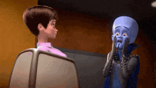 a cartoon character with a surprised look on his face stands next to another character