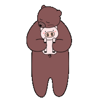 Brown Bear Sticker - Brown Bear Pig Stickers