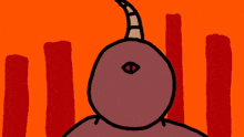a cartoon drawing of a devil with a horn and a flame coming out of his mouth .