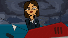a cartoon of a woman wearing an anchor hat
