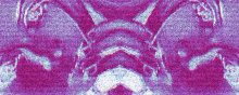 a purple and white image of a person with headphones on a purple background .