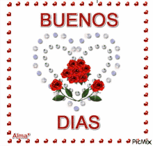 Buenos Dias Rosas Rojas GIF - Buenos Dias Rosas Rojas Heart GIFs
