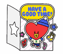 bt21 have a good time tata music notes pop up card