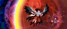 a pixel art drawing of a girl with wings