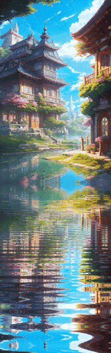 Water Reflection Ancient City GIF - Water Reflection Water Reflection GIFs